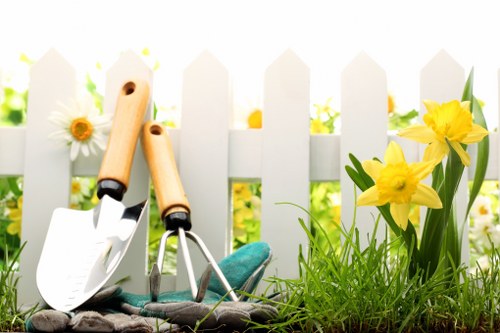 Professional lawn mowing in a Harrow Weald garden